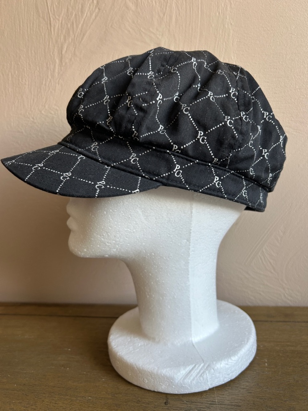 Vintage Y2K Pink Cookies Women’s Newsboy Hat Black/White. One Size Fits All.